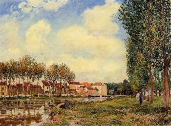 阿爾弗萊德 西斯萊 Banks of the Loing at Moret, Morning